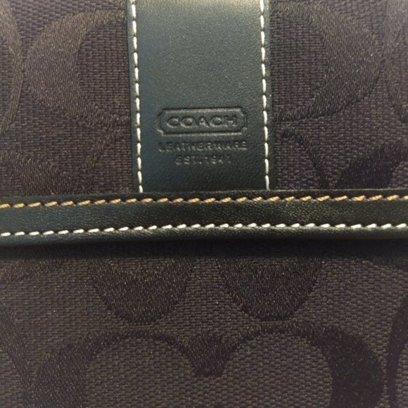 NWOT Coach Signature Black Canvas Wallet - Picture 4 of 8